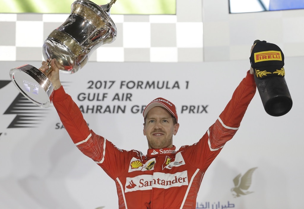 Sebastian Vettel heats up live betting after overtaking Lewis Hamilton in Bahrain Grand Prix
