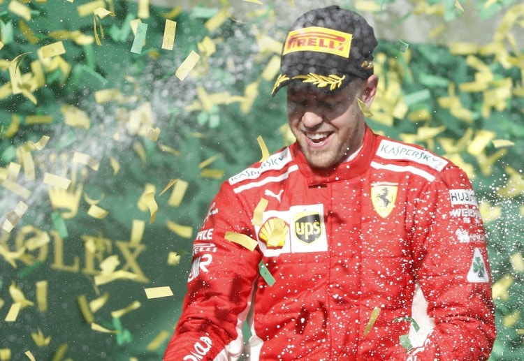 Sebastian Vettel hails as the winning driver after surpassing live betting favourite Lewis Hamilton in the Australian GP