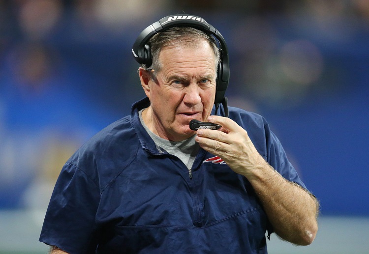 New England Patriots head coach Bill Belichick remains calm during the Super Bowl 53