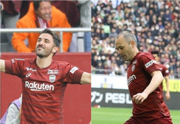 David Villa and Andres Iniesta could feature for Vissel Kobe on Saturday’s J-League match vs Yokohama F. Marinos