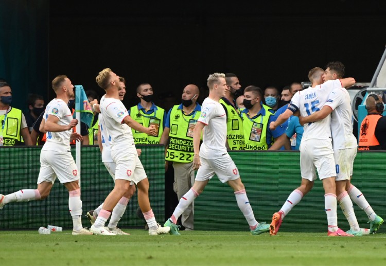 Patrik Schick scores Czech Republic's second goal against Netherlands in Euro 2020
