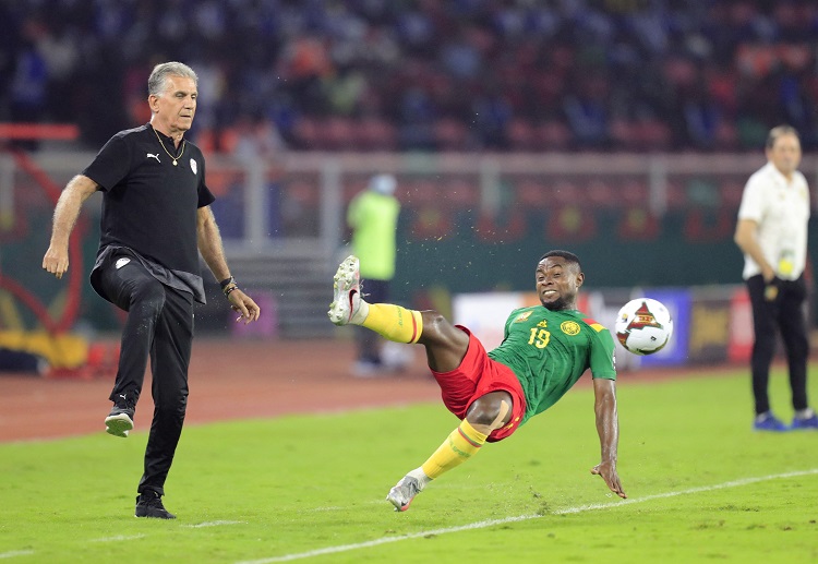 Collins Fai during Cameroon's Africa Cup of Nations defeat to Egypt