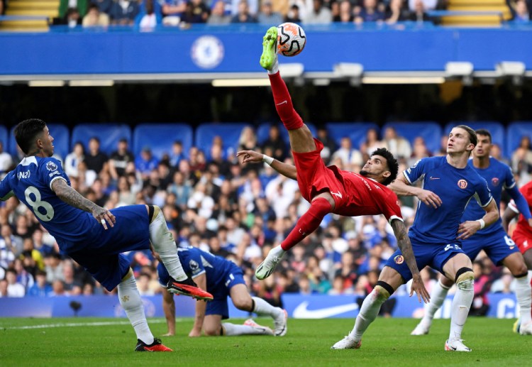 Luis Diaz scores Liverpool’s first goal of the Premier League season