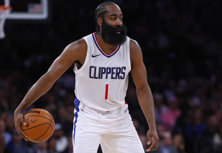 James Harden has scored 17 points during his LA Clippers debut against NBA rivals New York Knicks