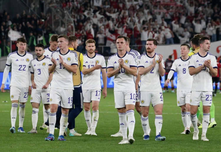 Scotland players salute their fans after the Euro 2024 match with Georgia
