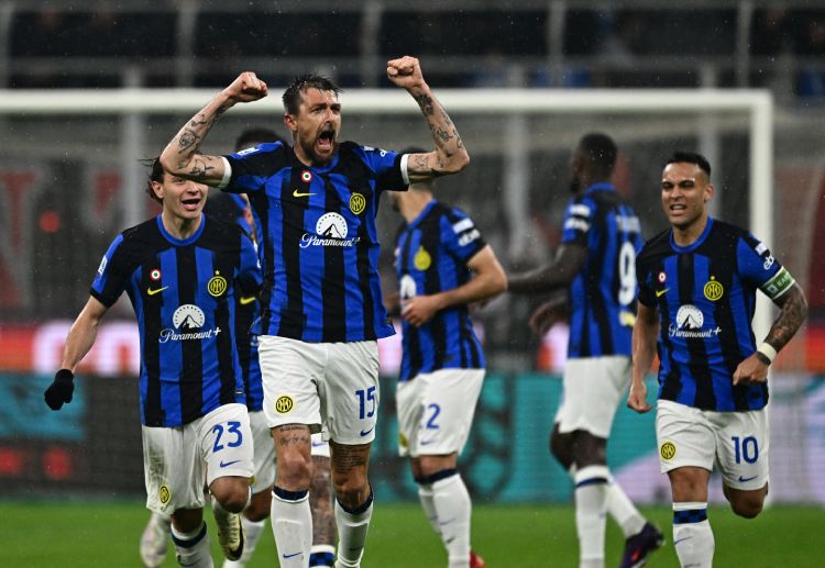 Francesco Acerbi scored on the 18th minute of Inter Milan's 1-2 away win against AC Milan in the Serie A